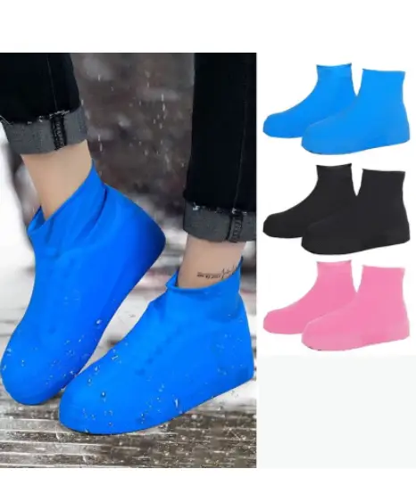 Capa de Chuva Para Tenis Protetor De Sapato Calçado Silicone Impermeável Para Chuva Antiderrapante 5