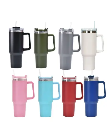 Copo Caneca Térmica Squeeze Quencher Com Canudo Alça 1200ml