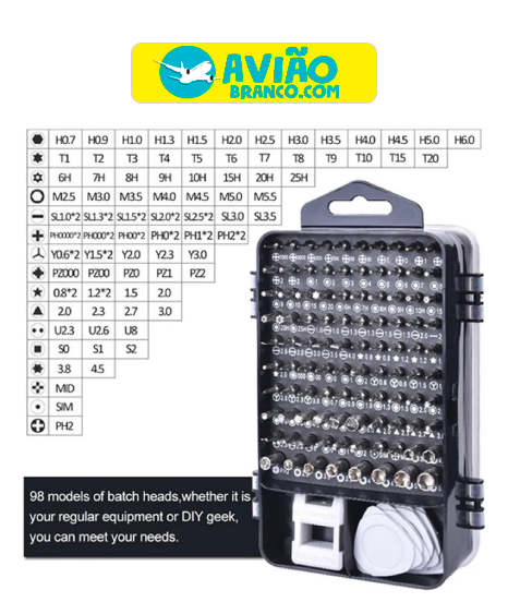 Kit De Chaves Ferramentas Com 115 Chaves