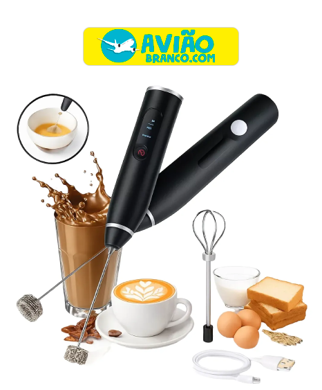 Misturador Bebidas e Ovos, Mini Mixer Portátil e Elétrico