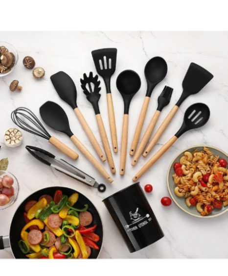 kit 12 peças utensílios de cozinha silicone Copo Suporte Jogo de Cozinha