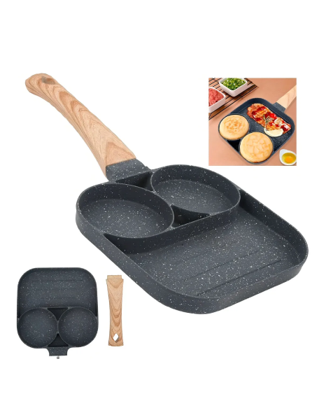 Frigideira Antiaderente 3 Partes Ovos Carnes E Hambúrguer Atacado