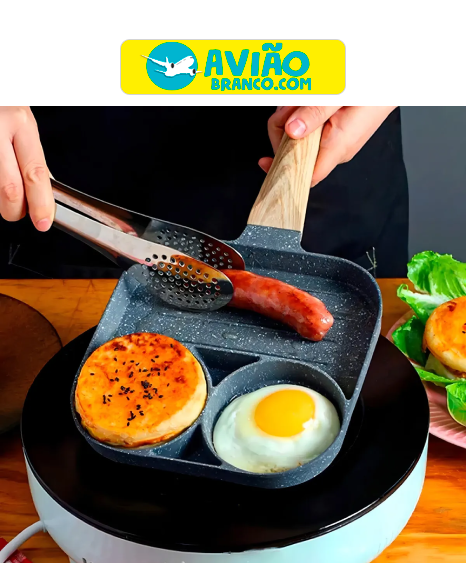 Frigideira Antiaderente 3 Partes Ovos Carnes E Hambúrguer Atacado