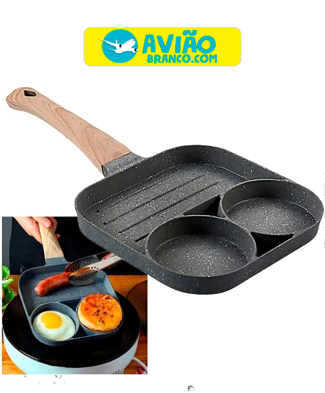 Frigideira Antiaderente 3 Partes Ovos Carnes E Hambúrguer Atacado