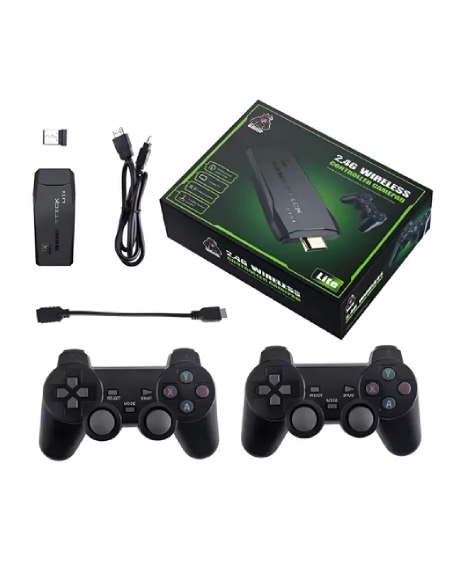 Game Stick 4K Original 15MIL Jogos Com 2 controles Sem Fio Atacado