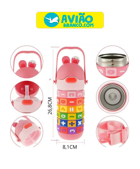 Garrafa Térmica Infantil Matemática Atacado