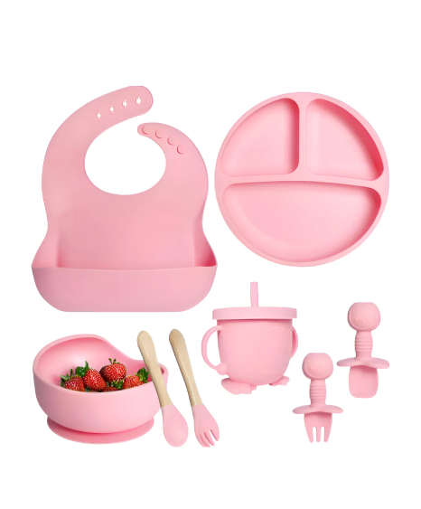 Kit Alimentação Bebê Infantil Refeição Silicone