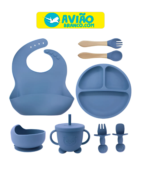 Kit Alimentação Bebê Infantil Refeição Silicone