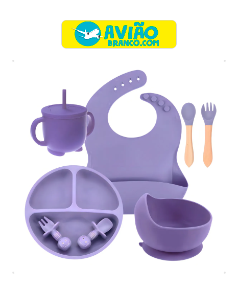 Kit Alimentação Bebê Infantil Refeição Silicone