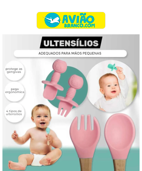 Kit Alimentação Bebê Infantil Refeição Silicone