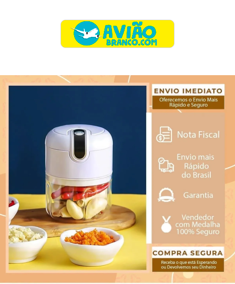 Mini Processador De Alho Elétrico 3 Lâminas Usb 1