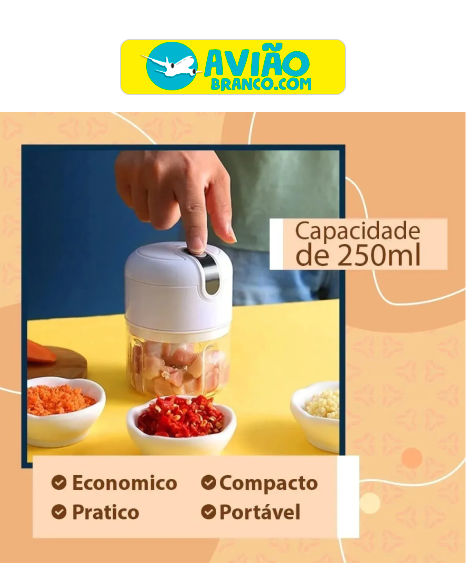 Mini Processador De Alho Elétrico 3 Lâminas Usb 1