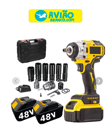 Parafusadeira Furadeira 48v sem Fio Chave de Impacto Bivolt