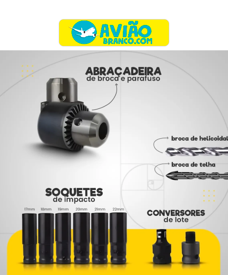 Parafusadeira Furadeira 48v sem Fio Chave de Impacto Bivolt