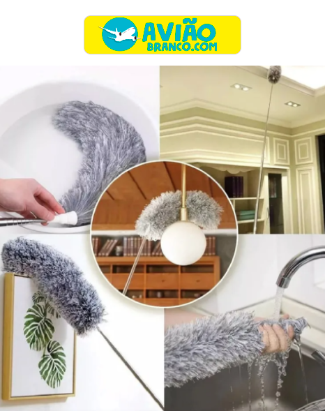 Espanador De Pena Extensível Telescópica Cabo Longo Microfibra Limpeza Escova Mágica