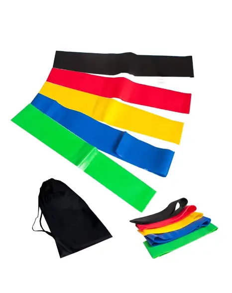 Kit 5 Faixa Elástica Para Treino Exercícios Colorido Atacado