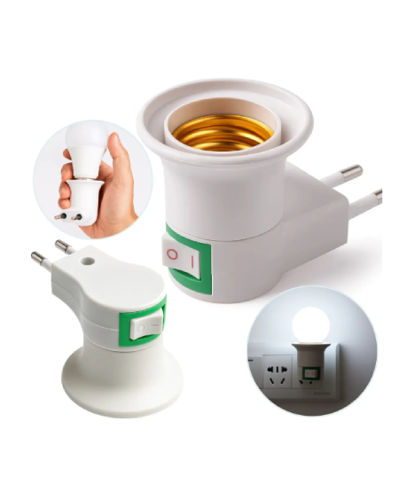 Adaptador Soquete Bocal Tomada Rosca E27 Liga E Desliga Plug Atacado Atacado