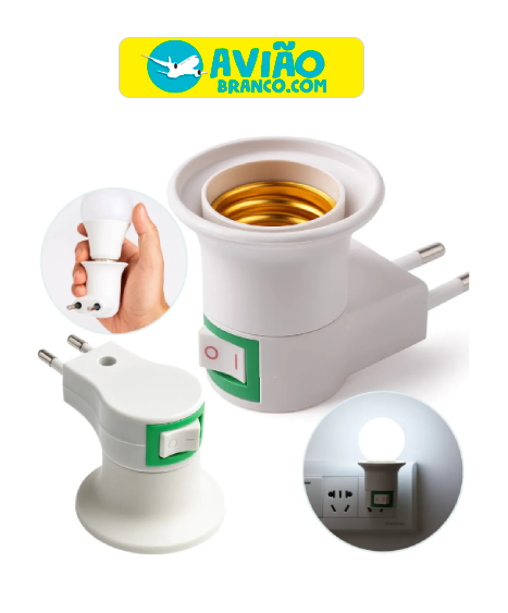 Adaptador Soquete Bocal Tomada Rosca E27 Liga E Desliga Plug Atacado Atacado