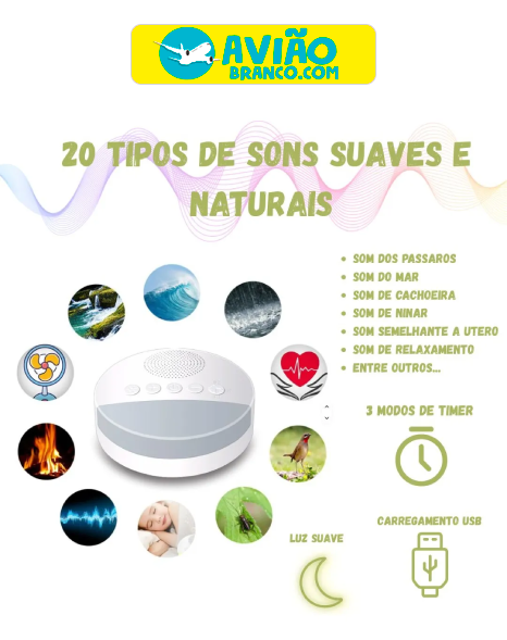 Aparelho De Som Bebê Ruído Branco Útero Dormir Ninar Sono Meditação