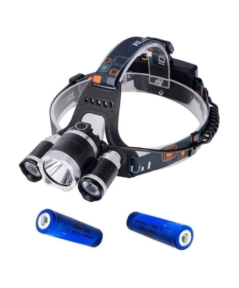 Lanterna Cabeça Triplo T6 Led Cree Profissional Swat Tatica