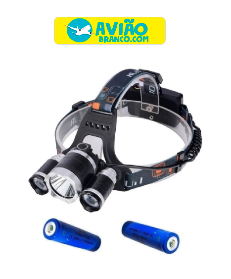 Lanterna Cabeça Triplo T6 Led Cree Profissional Swat Tatica