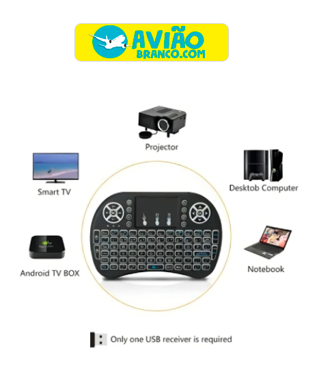 Mini Teclado Bluetooth Controle Tv Box Smart Tv Atacado