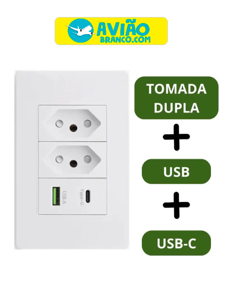 Tomada Bivolt Carregador Usb E Tipo C Parede Atacado