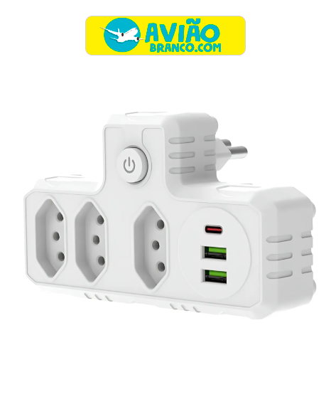 Benjamim Adaptador Universal Tomada Usb Tipo C Filtro Linha Atacado
