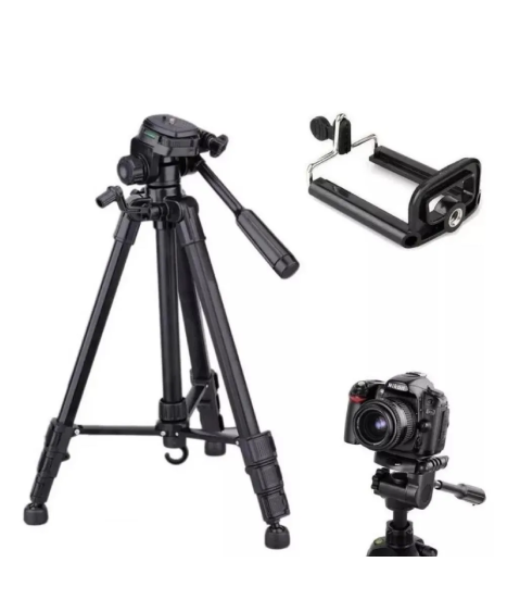 Tripé 1,90m Profissional Para Câmera Dslr Filmadora Preto Atacado