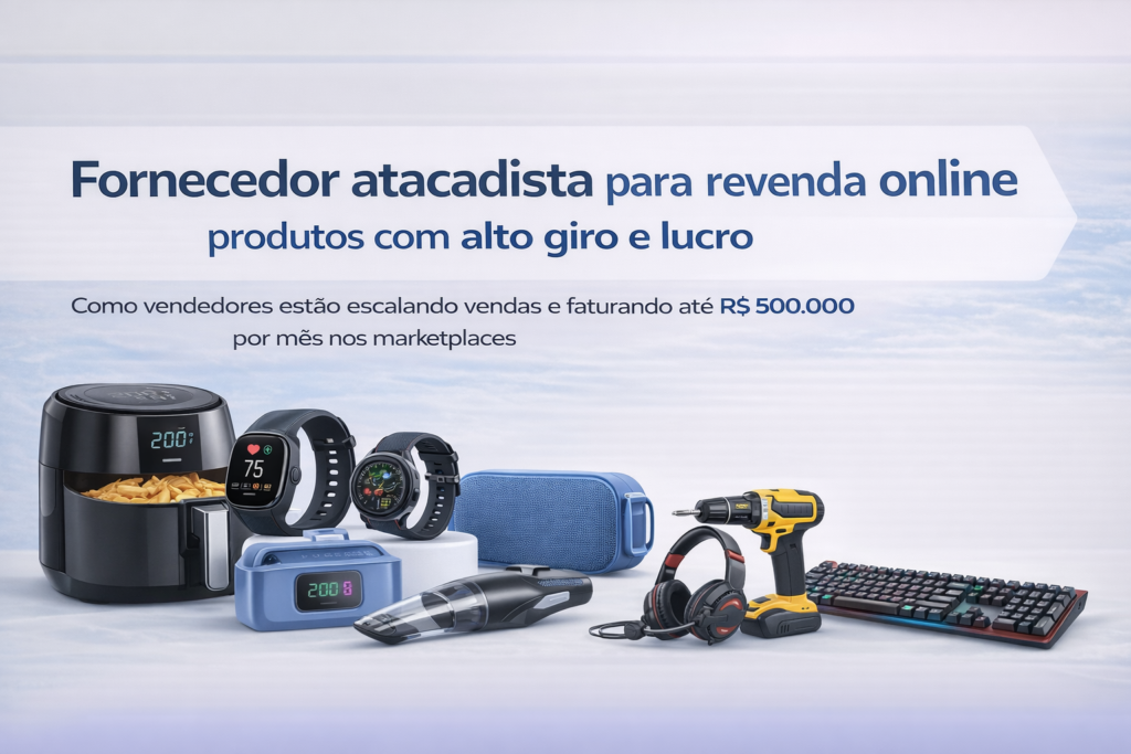 Fornecedor atacadista para revenda online: produtos com alto giro e lucro Como vendedores estão escalando vendas e faturando até R$ 500.000 por mês nos marketplaces Se você já vende na Shopee, Mercado Livre, Amazon, Instagram ou WhatsApp e tem capital para investir com baixo risco, comprar no atacado é a forma mais inteligente de crescer. Vender produtos online deixou de ser aposta e virou estratégia. Hoje, quem trabalha com fornecedores certos consegue transformar estoque em vendas diárias e previsíveis. O segredo não está em vender caro, mas em comprar certo no atacado. Comprar bem significa ter margem, competitividade e giro rápido — exatamente o que os marketplaces exigem. Na aviaobranco.com, atuamos como distribuidora atacadista, trabalhando com os 200 produtos mais vendidos do Brasil, focados em categorias como eletrônicos, eletroportáteis, produtos gamer, acessórios tecnológicos e utilidades domésticas, todos com alta demanda comprovada. Muitos vendedores que começaram pequenos hoje faturam centenas de milhares de reais por mês, usando estoque inteligente, múltiplos canais de venda e fornecedores confiáveis. O digital oferece escala. O atacado é a base. Quem compra no atacado reduz riscos, aumenta margens e ganha velocidade para crescer. 👉 Clique em qualquer botão verde do site para falar agora com nossos vendedores online em São Paulo, com atendimento direto da Santa Ifigênia, 25 de Março e Alfândega, e descubra como comprar no atacado para revender com lucro real.