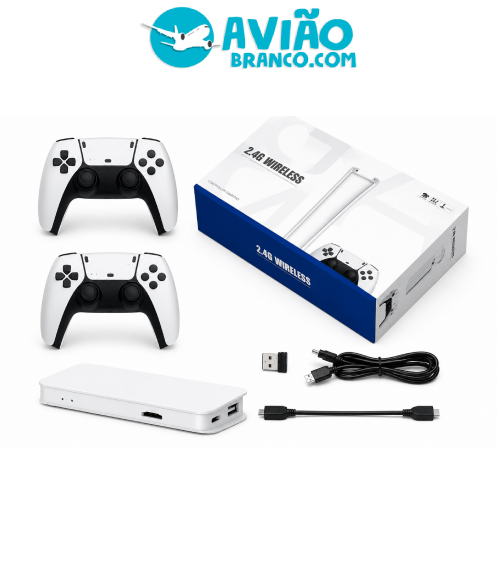 Kit Controle Sem Fio 2.4G Wireless com 2 Controles Console Retrô Game Stick para TV em Atacado - Imagem 2