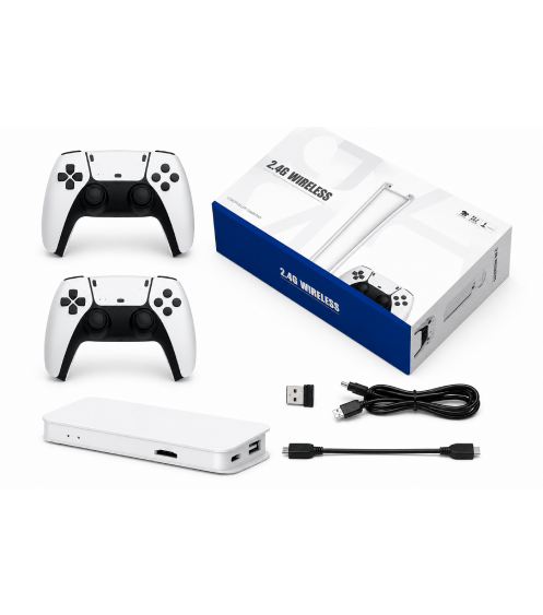 Kit Controle Sem Fio 2.4G Wireless com 2 Controles Console Retrô Game Stick para TV em Atacado