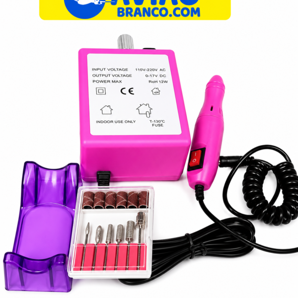 Lixadeira Elétrica de Unhas Profissional Nail Drill 12W Bivolt – Kit Manicure e Pedicure para Revenda no Atacado