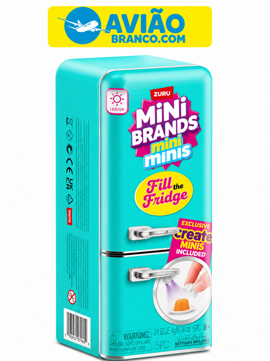 Mini Brands Mini Minis Fill The Fridge ZURU – Mini Geladeira Colecionável LED UV para Revenda no Atacado