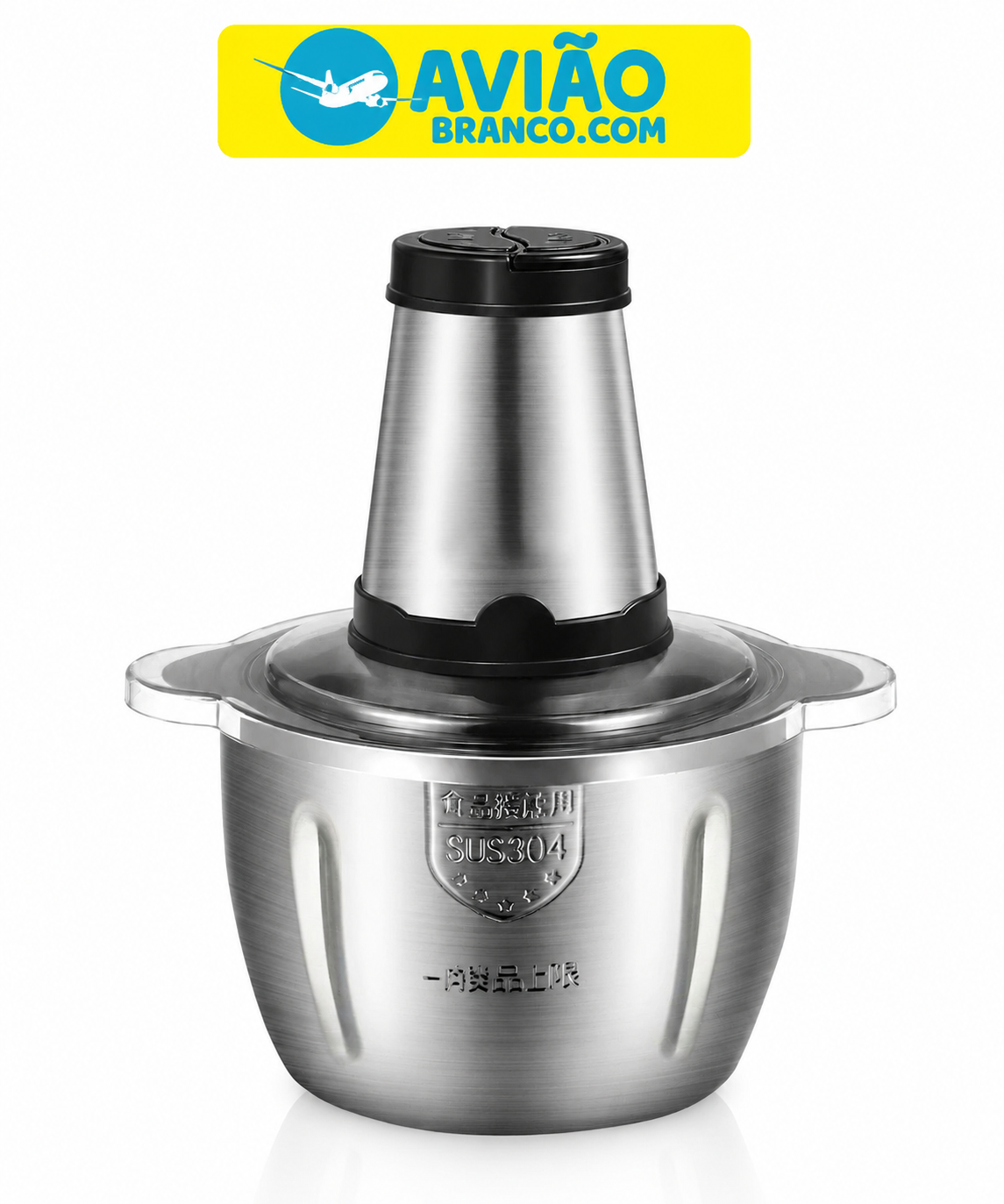 Processador Triturador de Alimentos Multifuncional 3 litros em Inox Elétrico Carne Legumes Vegetais Voltagem 110v 500w