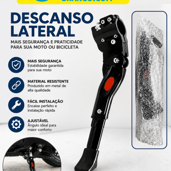 Descanso Lateral Ajustável para Moto – Mais Estabilidade e Segurança