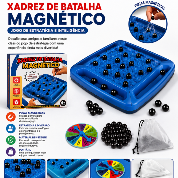 Xadrez de Batalha Magnético – Jogo de Estratégia e Inteligência