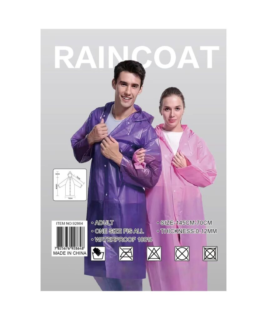 Capa de chuva colorida Fornecedor Atacado Caixa Fechada
