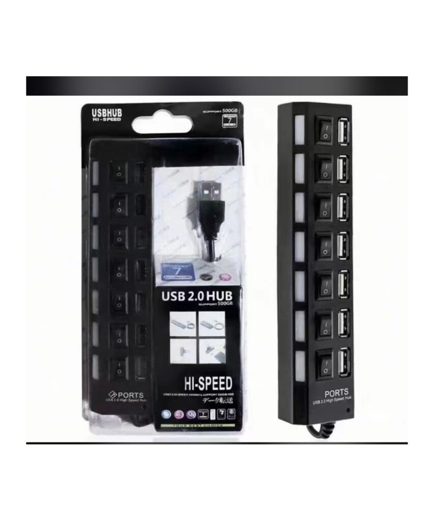 Hub USB 7 portas 100pçs Fornecedor Atacado Caixa Fechada