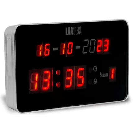 Relogio Digital de Parede com LED com Calendario e Sensor de Temperatura - LK-1019 Fornecedor Atacado Caixa Fechada
