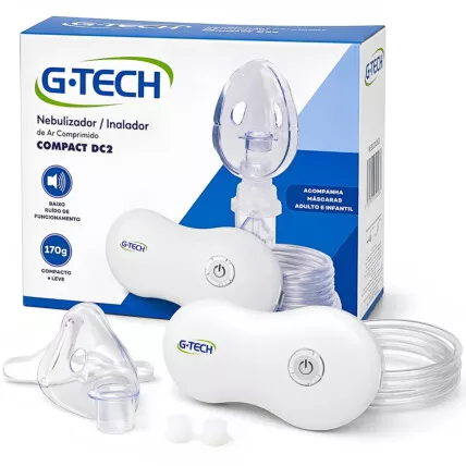 Nebulizador de Ar Comprimido Inalador G-Tech Compact DC2 Fornecedor Atacado Caixa Fechada