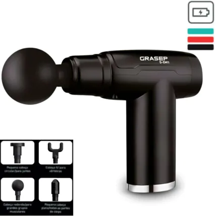 Pistola Massageadora Muscular Recarregável 5V GRASEP - D-EM11 Fornecedor Atacado Caixa Fechada