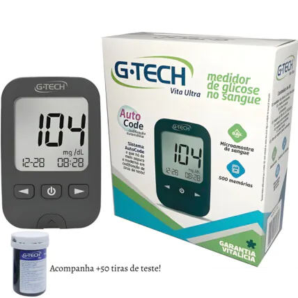 Kit Medidor de Glicose 500 Memorias + 60 Tiras de Teste Fornecedor Atacado Caixa Fechada