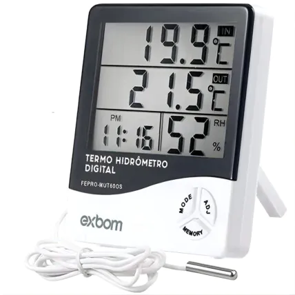 Termometro Medidor de Umidade e Temperatura Com Sensor Externo Exbom - FEPRO-MUT60OS Fornecedor Atacado Caixa Fechada