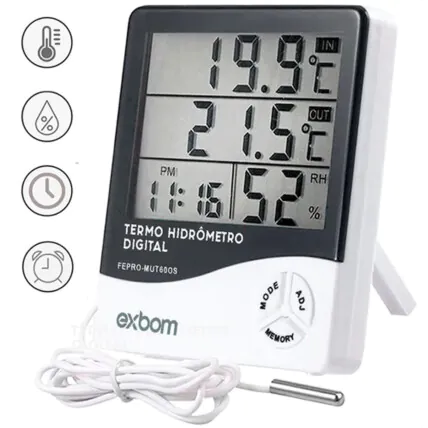 Termômetro Medidor de Umidade e Temperatura com Sensor Externo - MUT60OS Fornecedor Atacado Caixa Fechada