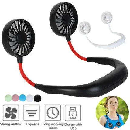 Mini Ventilador de Pescoço Duplo com Aromatizador EXBOM - V2 Fornecedor Atacado Caixa Fechada