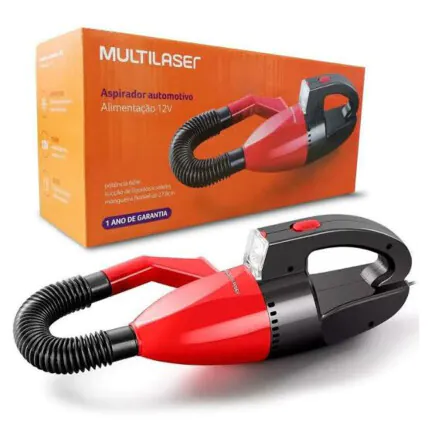 Aspirador de Pó Automotivo Multilaser 1500pa 12v 60w Função Solido e Liquido com Mangueira Vermelho - AU607 Fornecedor Atacado Caixa Fechada