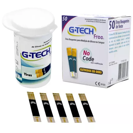 Tiras Fitas De Glicemia G-tech Free Com 50 Unidades Fornecedor Atacado Caixa Fechada