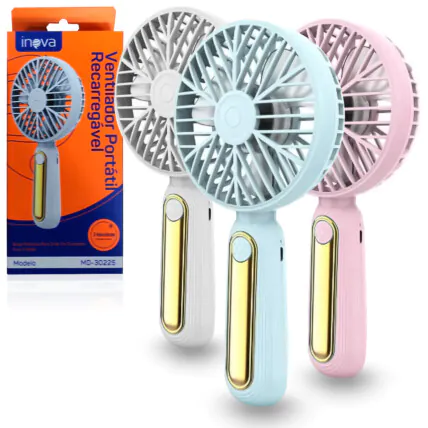 Ventilador Portátil Recarregavel Inova - MD-30225 Fornecedor Atacado Caixa Fechada