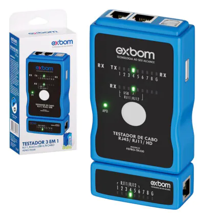 Aparelho Teste Cabo De Rede Testador Rj45 Rj11 Rj12 Usb A-B TR330 Fornecedor Atacado Caixa Fechada